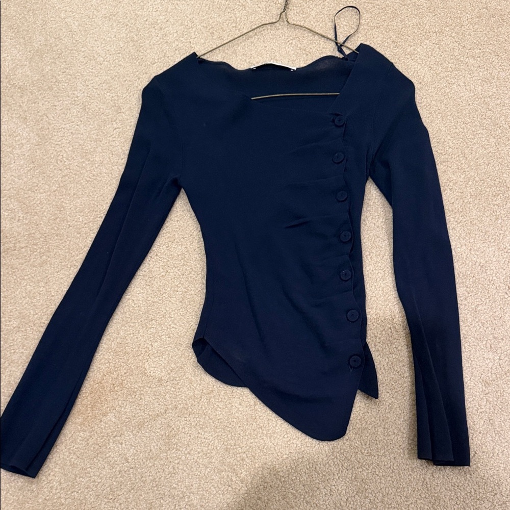 Zara Asymmetrical Navy Women's Top